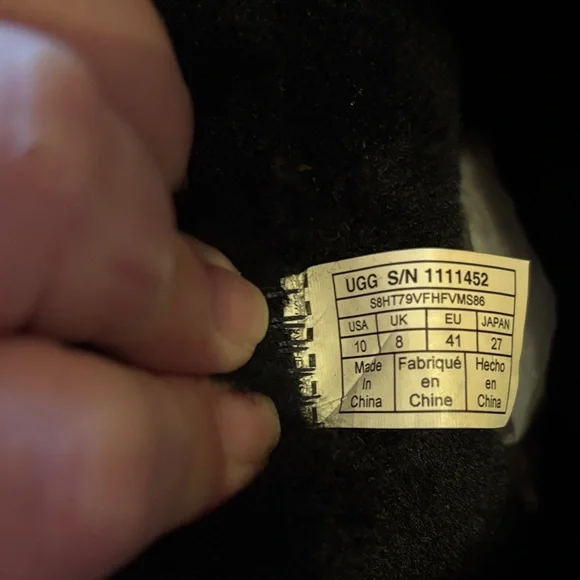 UGG Black Suede Boots with Fur Lining - Picture 7 of 7